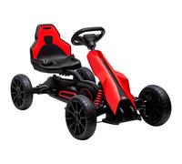 HomCom Kart à pédales enfant Formule 1 – Aileron, carter chaîne fermé, siège réglable – Rouge