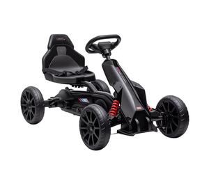 HOMCOM Kart à pédales pour Enfants, go-Kart pour Enfant, avec siège Ajustable 4 Positions, Roues en EVA Silencieux, 100 x 58 x 58,5 cm, vélo et véhicule pour Enfants, Noir