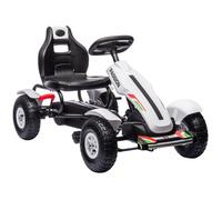 HOMCOM - Kart à pédales - PP - 121x58x61cm - Blanc