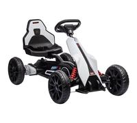 HomCom Kart électrique enfant 12V Go-Kart 2 vitesses 5 km/h autonomie 50 min ceinture Blanc
