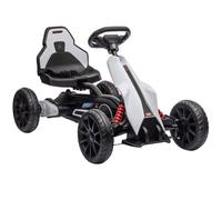 HomCom Kart électrique enfant 12V Go-Kart 2 vitesses 5 km/h autonomie 50 min ceinture Blanc