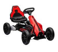 HOMCOM Kart électrique pour Enfant 12V - Vitesse 3-5km/h pour Enfants de 3 à 8 Ans - siège réglable Ceinture de sécurité et 5 Roues - Blanc