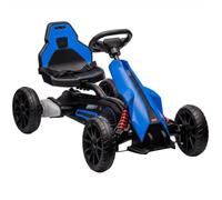 HOMCOM Kart électrique pour Enfants 12V, 3-5 km/h, pour 3-8 Ans, Bleu | 2 modes réglables, ceinture de sécurité, volant, voiture pour enfants