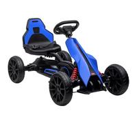 HOMCOM Kart pédales Enfant Voiture Course siège réglable Frein Main Bleu