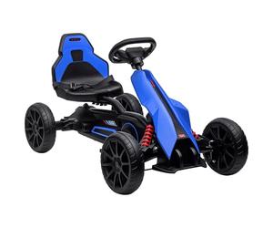 HOMCOM Kart - Voiture à pédale avec frein à main, siège réglable, marche avant et arrière - Jouet pour enfants de 3 à 8 ans - Bleu