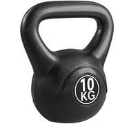 HOMCOM Kettlebell 10 kg, haltère avec poignée ergonomique, haltère à boule, musculation, entraînement, pour fitness, gym, noir