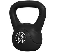 HOMCOM Kettlebell 14 kg, haltère avec poignée ergonomique, haltère à boule, musculation, entraînement, 27 x 21 x 31 cm noir
