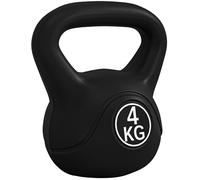 HOMCOM Kettlebell 4kg pour le sport et le fitness avec base plate et poignée, Kettlebell en plastique et sable, 18x12x20 cm, noir