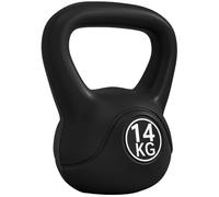 HOMCOM Kettlebell 14 kg, haltère avec poignée ergonomique, haltère à boule, musculation, entraînement, pour fitness, gym, noir