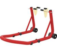 HOMCOM Kit béquille moto avant/arrière Béquille de montage élévateur moto jusqu'à 544 kg Béquille moto pour roue arrière acier rouge
