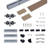 Kit de porte coulissante système galandage pour porte épaisseur 35-45 mm longueur rail 2 m charge max. 90 Kg aluminium coffrage MDF inclus Aluminium G