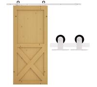 HOMCOM - kit de porte coulissante - Acier au carbone - 180x4x0.6cm - Blanc