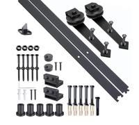 HOMCOM - kit de porte coulissante - Métal - 200x4x1cm - Noir