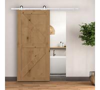 HOMCOM Kit de porte coulissante quincaillerie grange à porte coulissante en acier au carbone longueur de rail 183 cm blanc