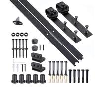 HOMCOM Kit de Porte Coulissante Système Galandage 35-45 mm, 1 m Max, Noir | pour Porte, Charge 100 kg, Acier