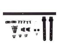 HOMCOM Kit de porte coulissante système galandage avec porte épaisseur 20-25 mm largeur max. 0,9 m charge max. 20 Kg acier noir