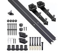 HOMCOM Kit de porte coulissante système galandage pour porte épaisseur 35-45 mm largeur max. 1 m charge max. 100 Kg acier noir