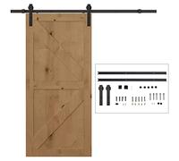 HOMCOM Kit de porte coulissante système galandage pour porte largeur max. 2 m épaisseur 35-40 mm acier capacité 90 kg noir