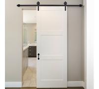Homcom - Kit de porte coulissante système galandage pour porte épaisseur 35-45 ou 40-45 mm longueur rail 1,83 m charge max. 100 Kg acier brun