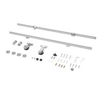 HOMCOM Kit porte coulissante bois fluide pour porte simple 2000mm | Acier inoxydable, kit de système de rail de quincaillerie, rail coulissant