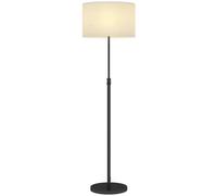 HOMCOM Lampadaire avec télécommande, hauteur réglable, abat-jour en lin, intensité variable, température de couleur réglable de 3000K à 6000K, interrupteur au pied, pour salon, chambre et bureau, noir