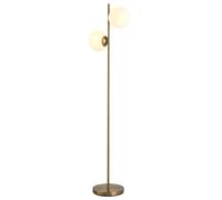HomCom Lampadaire sur pied design néo-rétro 2 têtes boules max. 40 W métal doré
