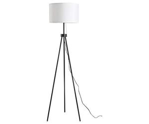 HOMCOM Lampadaire E27 en acier et polyester - 37 x 37 x 152 cm - Noir et blanc
