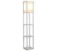 HOMCOM Lampadaire Étagère 3 Étagères 4 Niveaux 26 x 26 x 160 cm Blanc