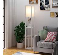 HOMCOM Lampadaire étagère Lampe étagère 26L x 26l x 160H cm 3 étagères 4 Niveaux MDF Blanc Description:Ce lampadaire étagère est une conception 2 en 1, vous offrant à la fois de la lumière et des espa