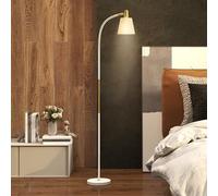HomCom Lampadaire de salon réglable en hauteur 127–160 cm avec interrupteur douille E27 blanc