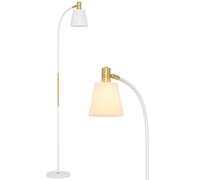 HOMCOM Lampadaire lampe sur pied de salon réglable en hauteur 127-160 cm avec interrupteur, douille E27, lampadaire salon, chambre à coucher, bureau, blanc