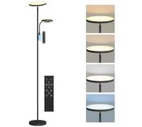 HOMCOM Lampadaire LED 42W lampadaires sur pied salon dimmable 2700K-6500K lampe sur pied avec 4 couleurs variation continue, 4 modes scène, télécommande et contrôle tactile, fonction mémoire, noir