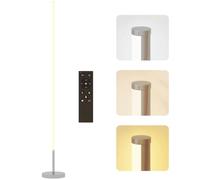HOMCOM Lampadaire LED à Intensité Variable, Télécommande, Sur Pied, Argent | Interrupteur à Pied, Température de Couleur Réglable, Éclairage d'Angle Haut, pour Salon Chambre
