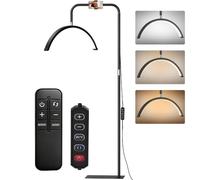 HOMCOM Lampadaire LED Demi-Lune Rotative 350° Dimmable 36 W 4150LM Noir