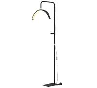 HOMCOM Lampadaire LED demi-lune rotative 350°, lampadaire sur pied salon dimmable 36 W, 7 températures de couleur, noir