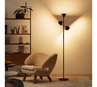 HOMCOM Lampadaire LED lampadaires sur pied salon dimmable 2700K-6000K 4150 lm 3 têtes rotatives Ø 25 x 170 cm noir