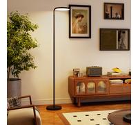 HOMCOM Lampadaire LED, lampe sur pied à intensité variable, tête rotative 350 °, télécommande magnétique, 41x25x177cm, noir