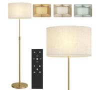 HOMCOM Lampadaire Salon avec Télécommande Hauteur Réglable 133-168 cm Doré