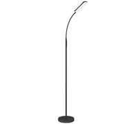 HOMCOM Lampadaire sur pied de salon avec télécommande, contrôle tactile, température couleur et luminosité réglables, noir