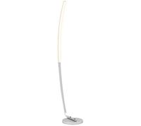 HOMCOM Lampadaire sur pied Arc design LED, 3 niveaux réglables, interrupteur à pied, argenté