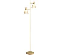 HOMCOM Lampadaire sur pied salon à Double Tête Réglable Douille E27 Doré