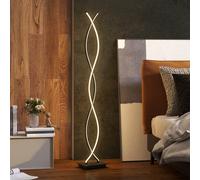 HOMCOM Lampadaire sur pied salon, lampe salon 3 niveaux de luminosité réglables, lampe sur pied moderne à double spirale avec interrupteur à pied, lampadaire salon, chambre à coucher, noir Description
