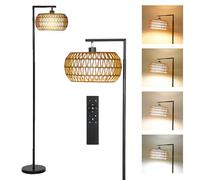 Lampadaire sur pied salon - HOMCOM - dimmable, 3 températures de couleur, télécommande - acier et tissu TC - 52x33x170cm - noir