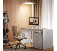 HOMCOM Lampadaire sur pied salon LED dimmable spectre complet pour le soin des yeux télécommande 60 x 32 x 196 cm blanc