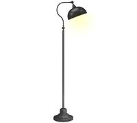 HOMCOM Lampadaire sur pied salon rotatif à 180°, lampadaire à arc avec abat-jour réglable, interrupteur, lampe sur pied E27, lampe de lecture en métal, pour salon, chambre, bureau, noir