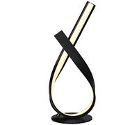HOMCOM Lampe à Poser Design Spirale Lampe de Chevet intensité variable Lampe de Table moderne en alu. Noir pour Chambre, Salon, Atmosphère, Cadeau