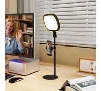 HOMCOM Lampe de bureau LED dimmable 5 modes de couleur 10 niveaux de luminosité port USB minuterie support pour téléphone noir