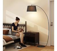 HomCom – Lampadaire à arc courbé pour salon – Métal – 47×105×190 cm – Noir