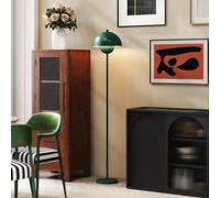 HOMCOM Lampe sur Pied, Abat-jour rond, Interrupteur au pied, Câble long, Look élégant, Acier, Vert