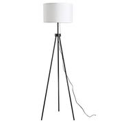 HOMCOM Lampe sur pied avec abat-jour en polyester et coton, Blanc